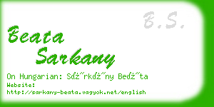 beata sarkany business card